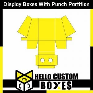 Display boxes with punch partition